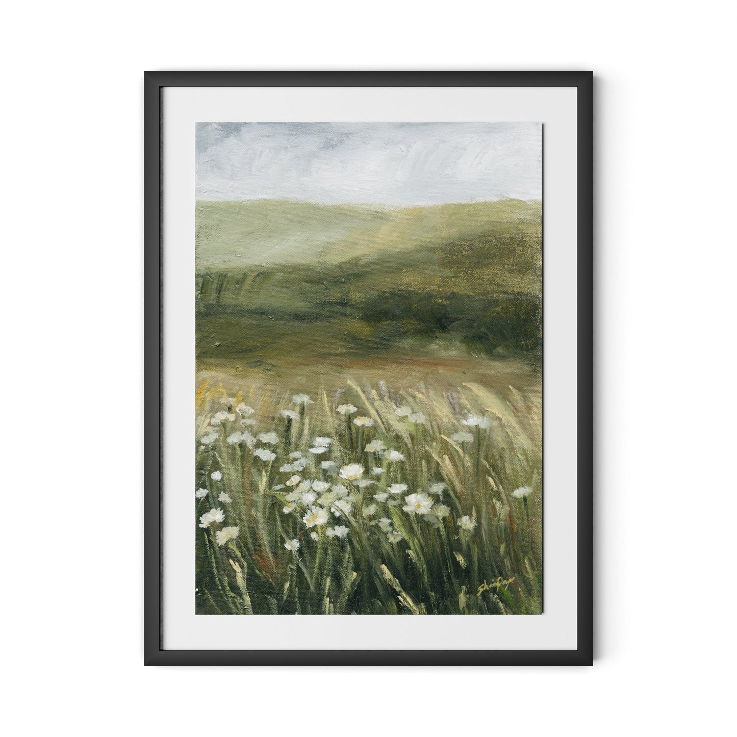 Daisy Field Framed Paper / 24 x 32 in / Black