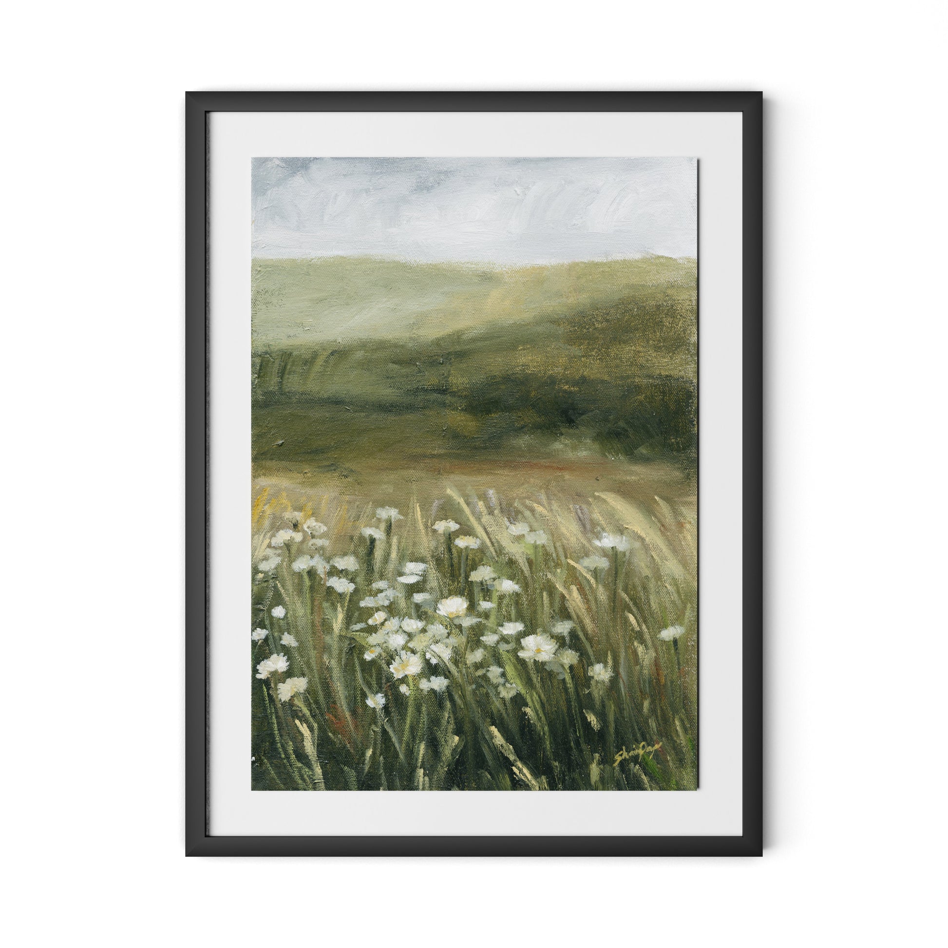 Daisy Field Framed Paper / 24 x 32 in / Black