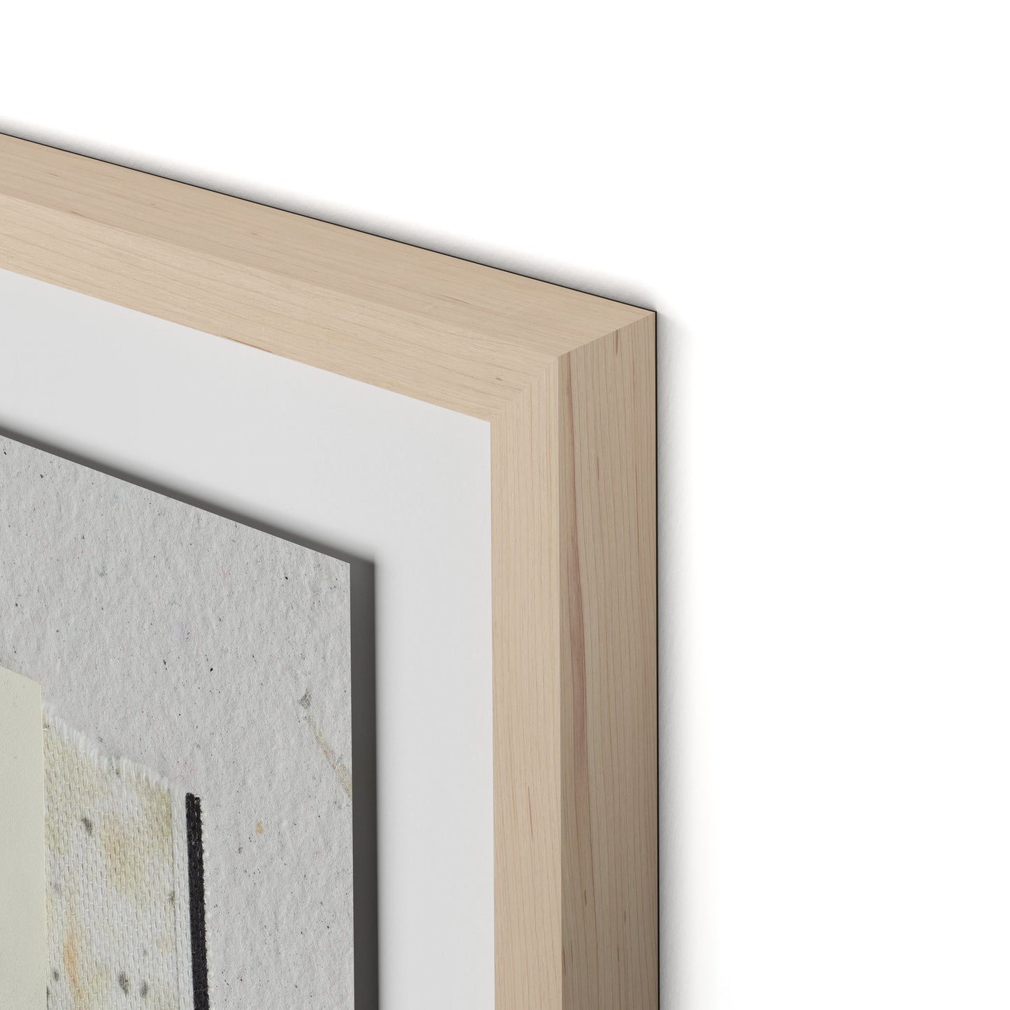 Fabric Collage I Framed Paper / 28 x 32 in / Natural Maple