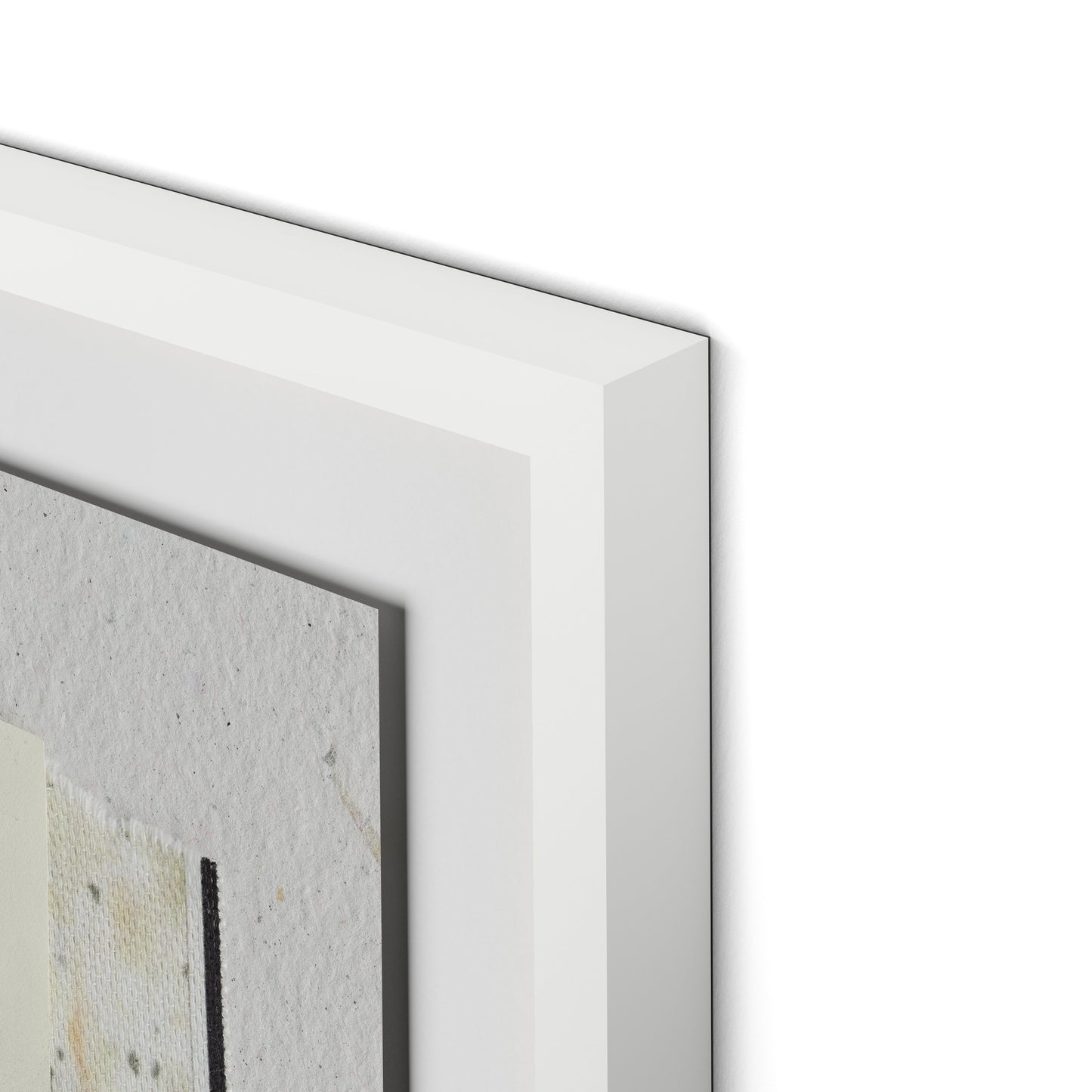 Fabric Collage I Framed Paper / 28 x 32 in / White