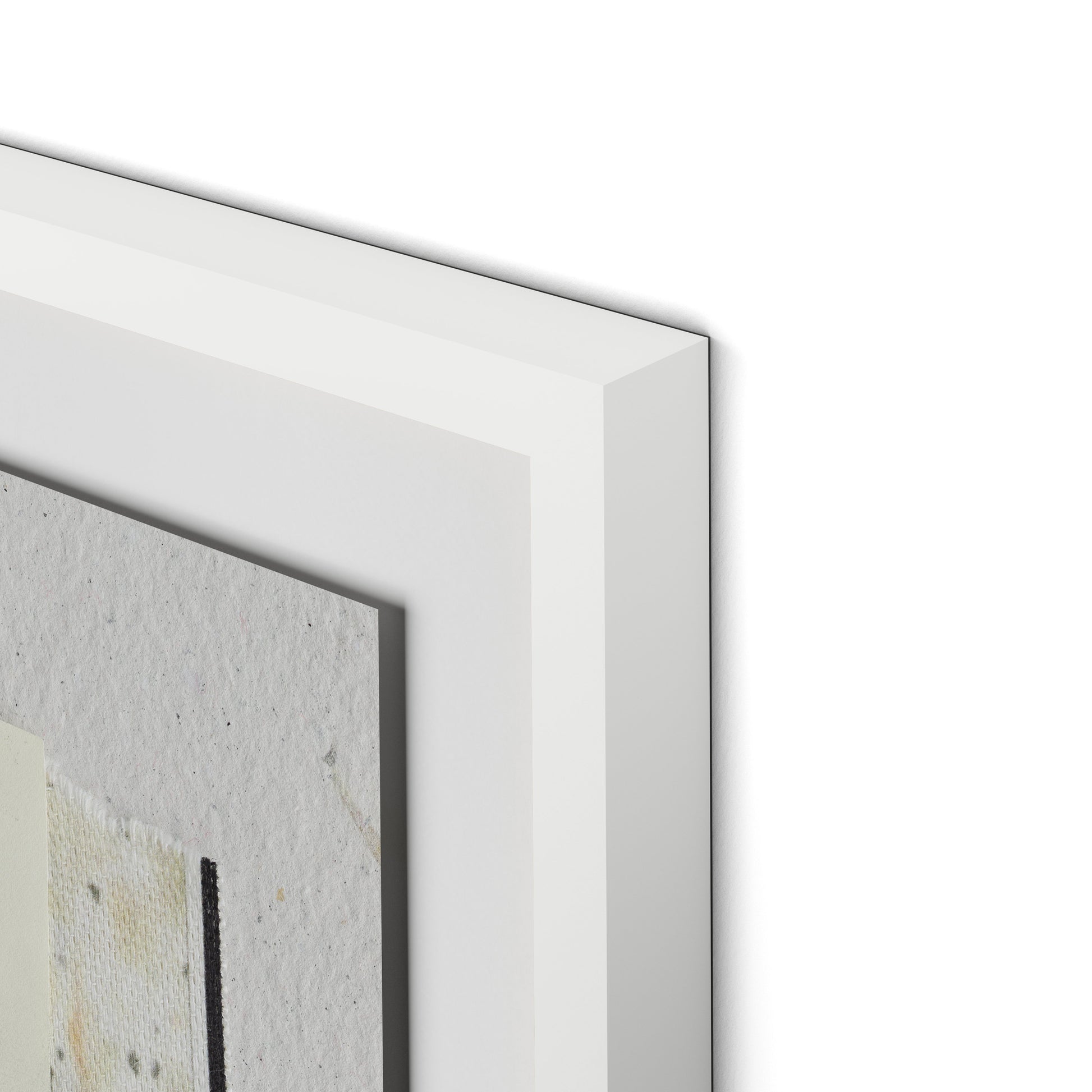 Fabric Collage I Framed Paper / 28 x 32 in / White