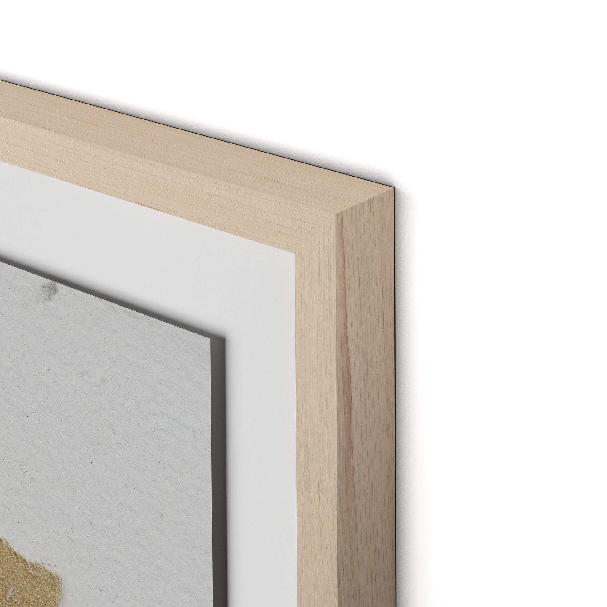 Fabric Collage II Framed Paper / 28 x 32 in / Natural Maple