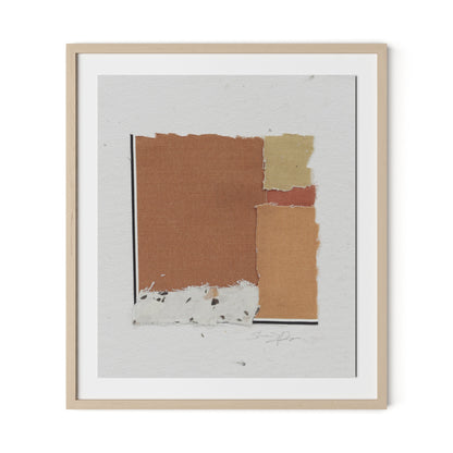 Fabric Collage II Framed Paper / 28 x 32 in / Natural Maple