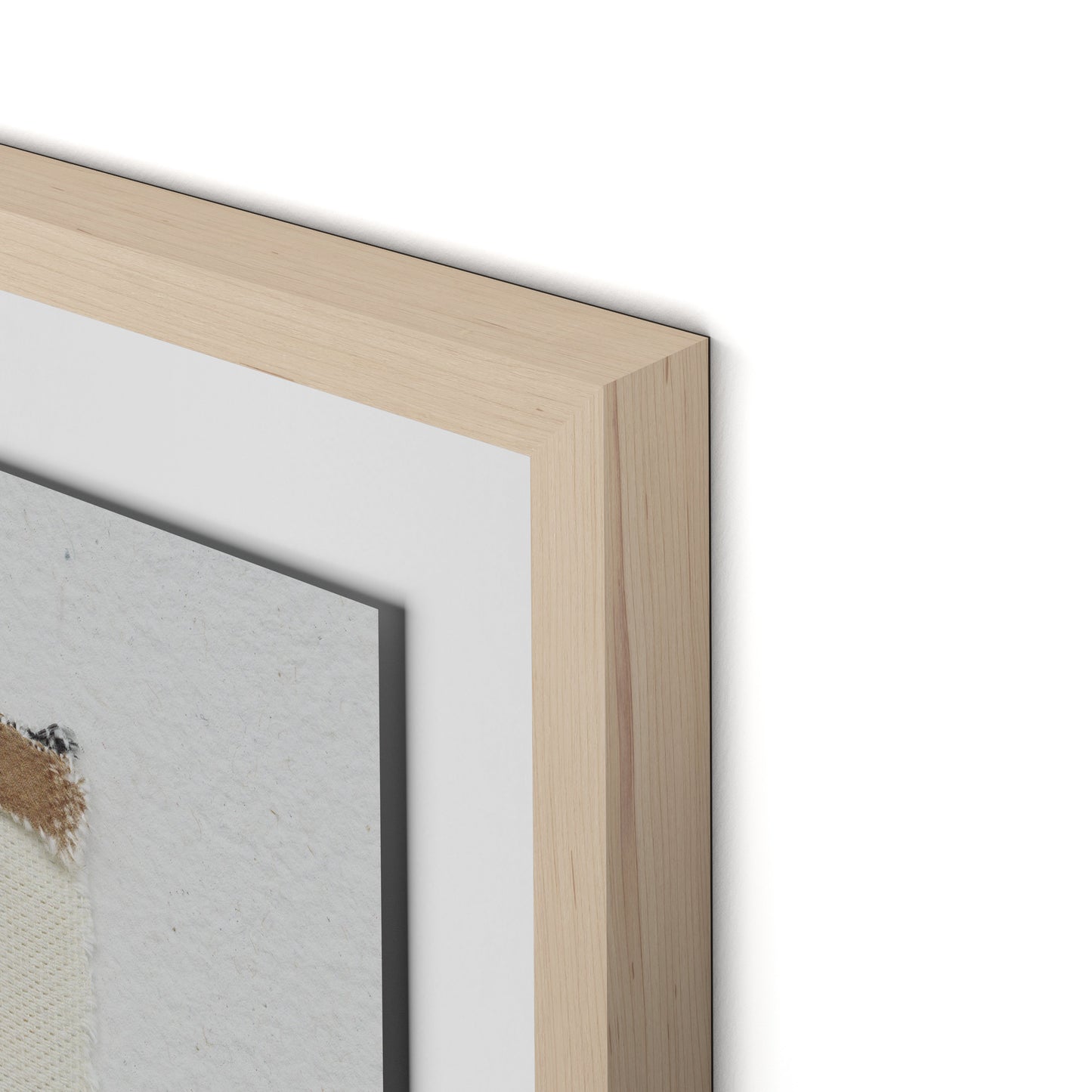 Fabric Collage III Framed Paper / 28 x 32 in / Natural Maple