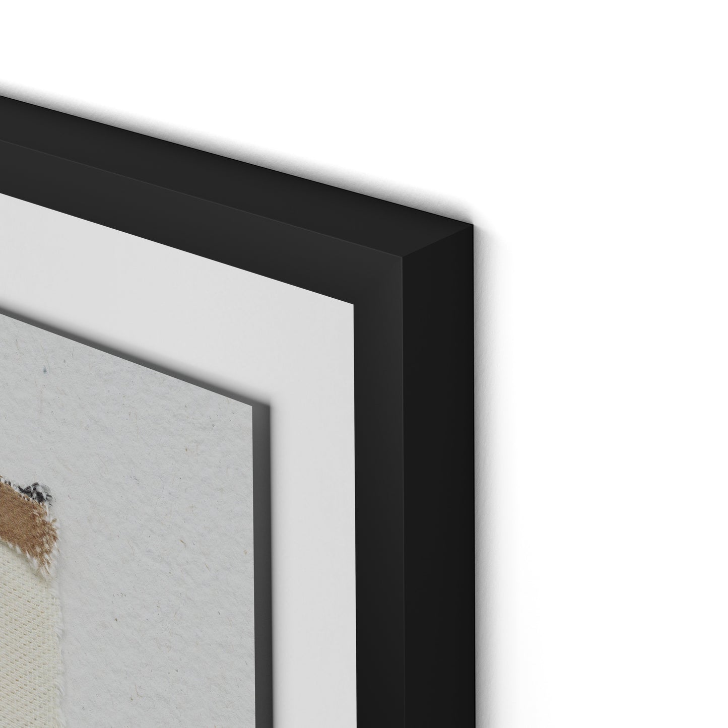 Fabric Collage III Framed Paper / 28 x 32 in / Black