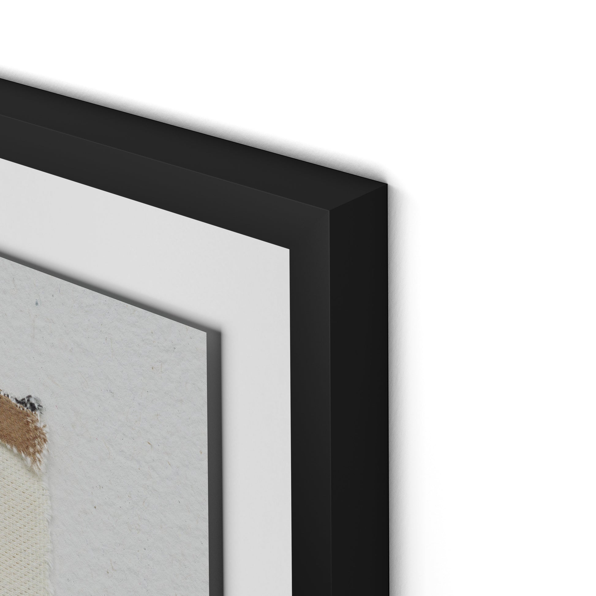 Fabric Collage III Framed Paper / 28 x 32 in / Black