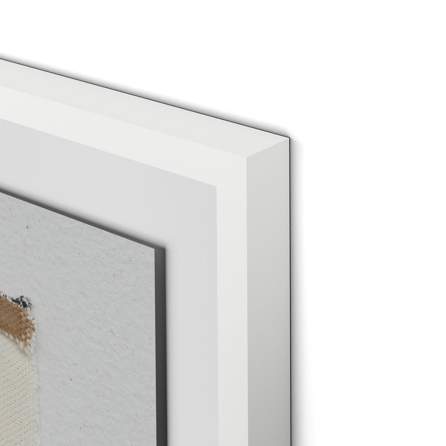 Fabric Collage III Framed Paper / 28 x 32 in / White