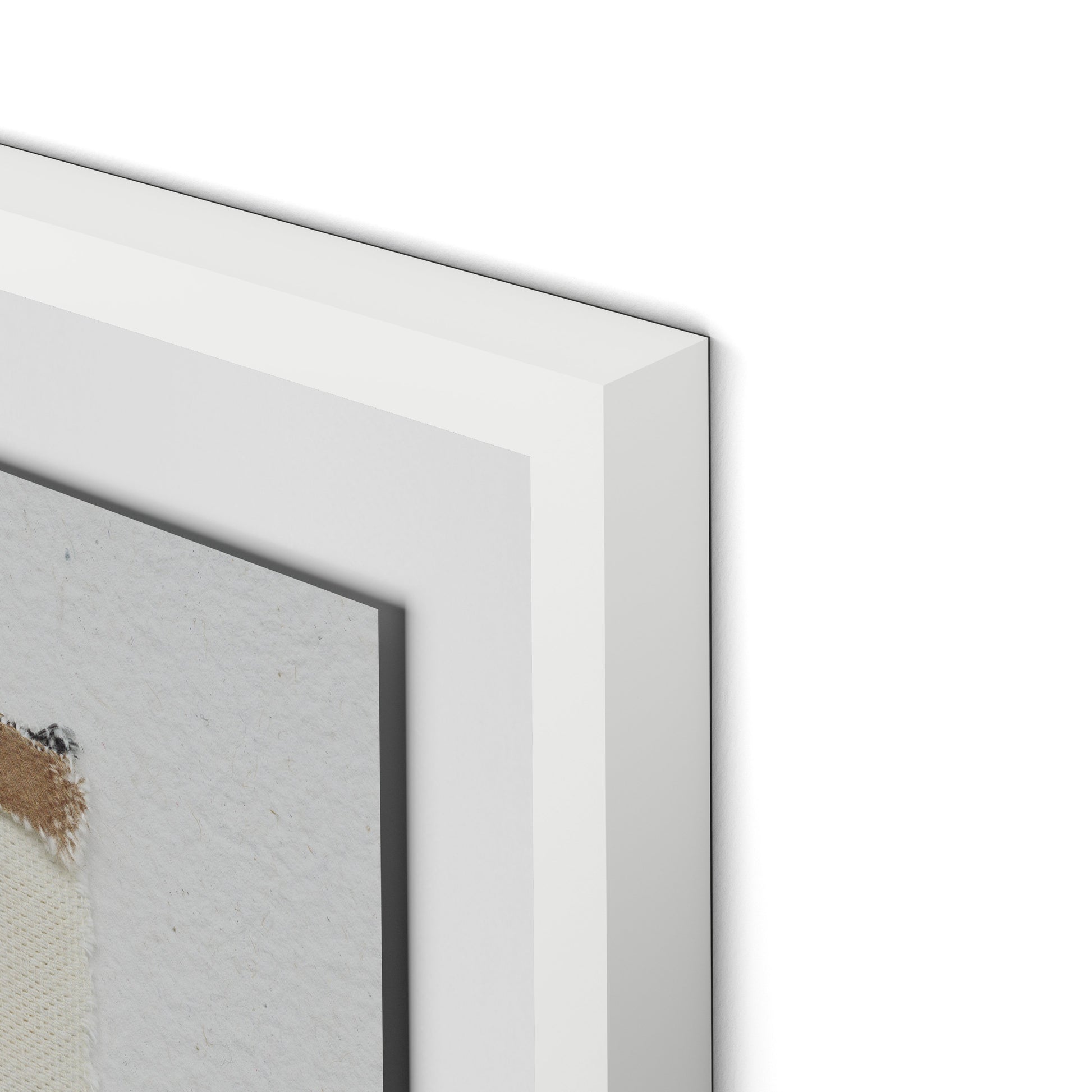 Fabric Collage III Framed Paper / 28 x 32 in / White