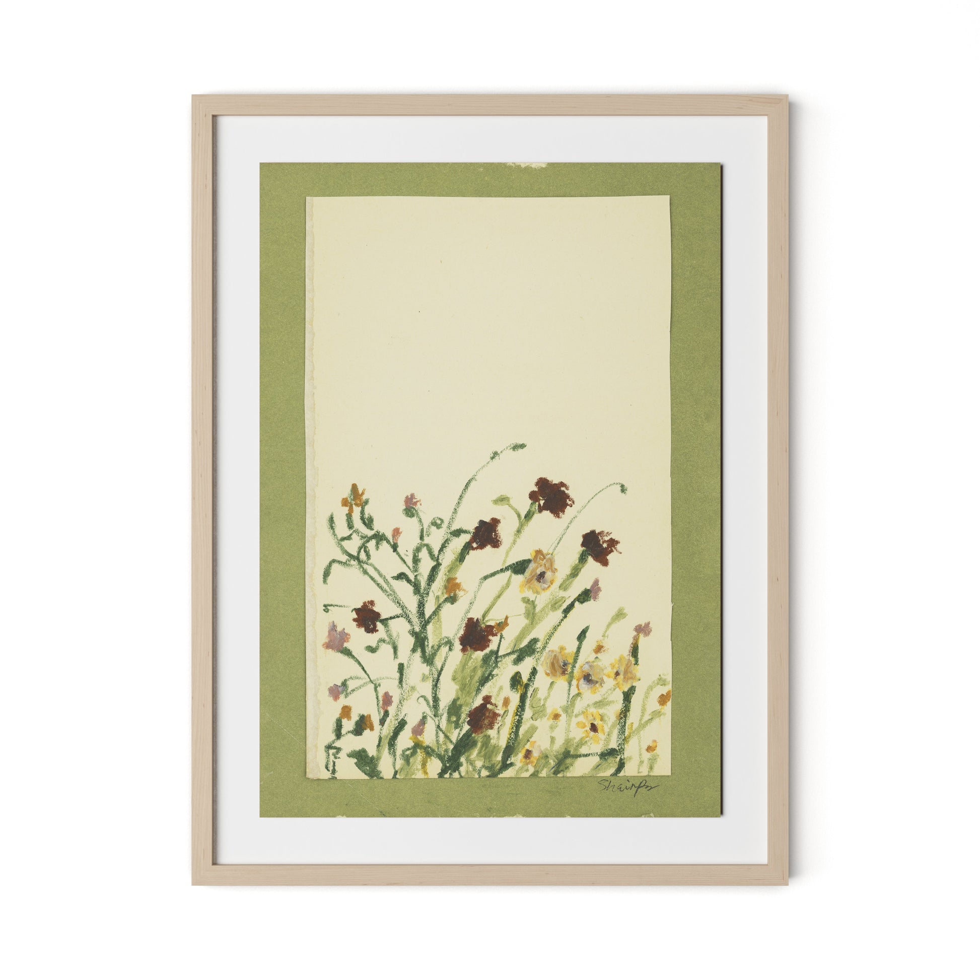 Wildflower Medley Framed Paper / 24 x 32 in / Natural Maple