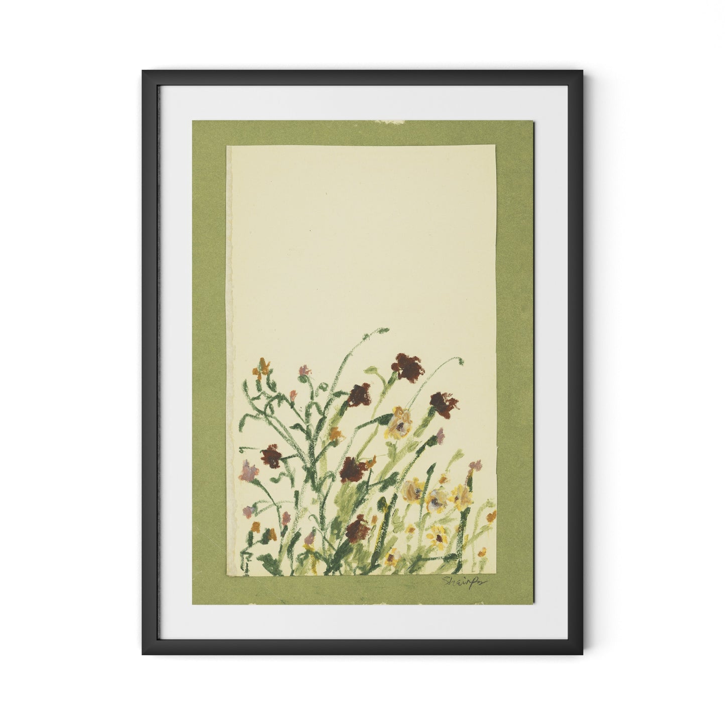 Wildflower Medley Framed Paper / 24 x 32 in / Black