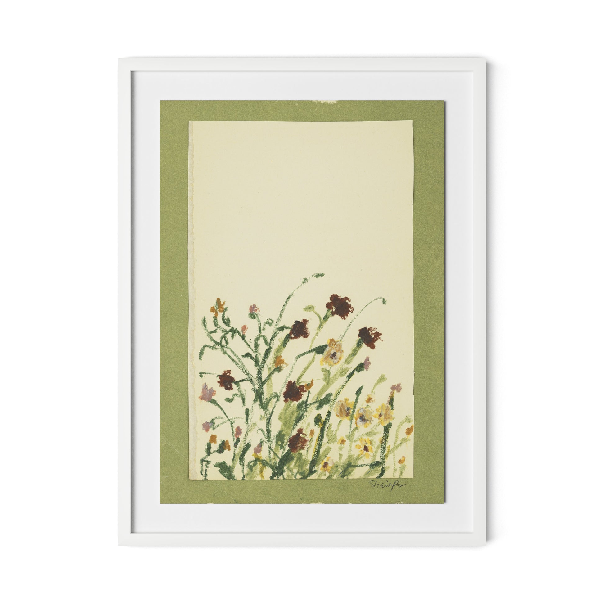 Wildflower Medley Framed Paper / 24 x 32 in / White