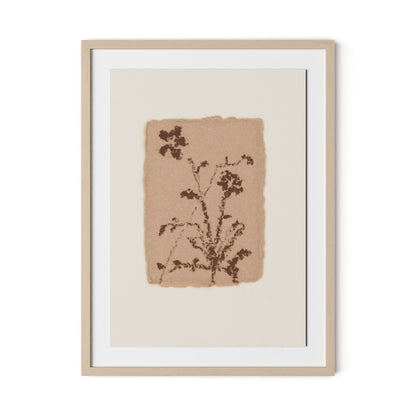 Petal and Water Green Abstract Framed Paper / 24 x 32 in / Natural Maple