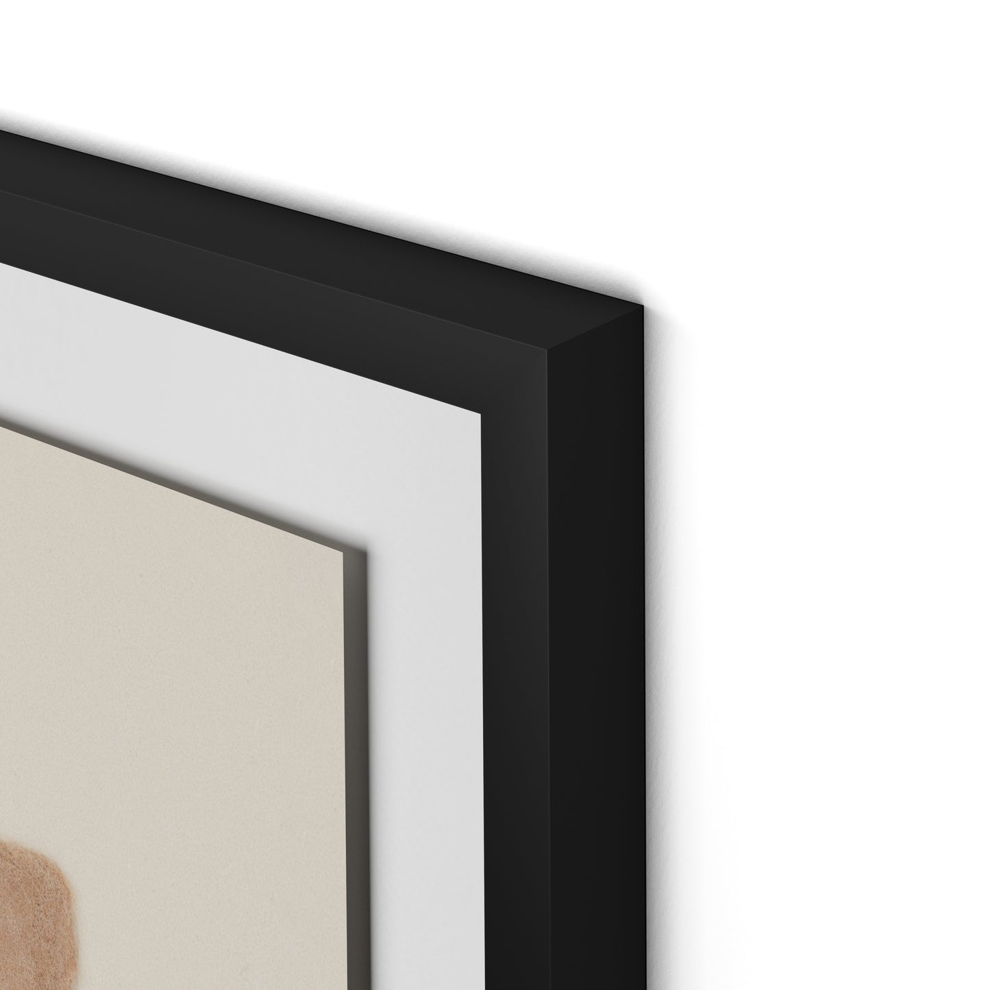 Petal and Water Green Abstract Framed Paper / 24 x 32 in / Black