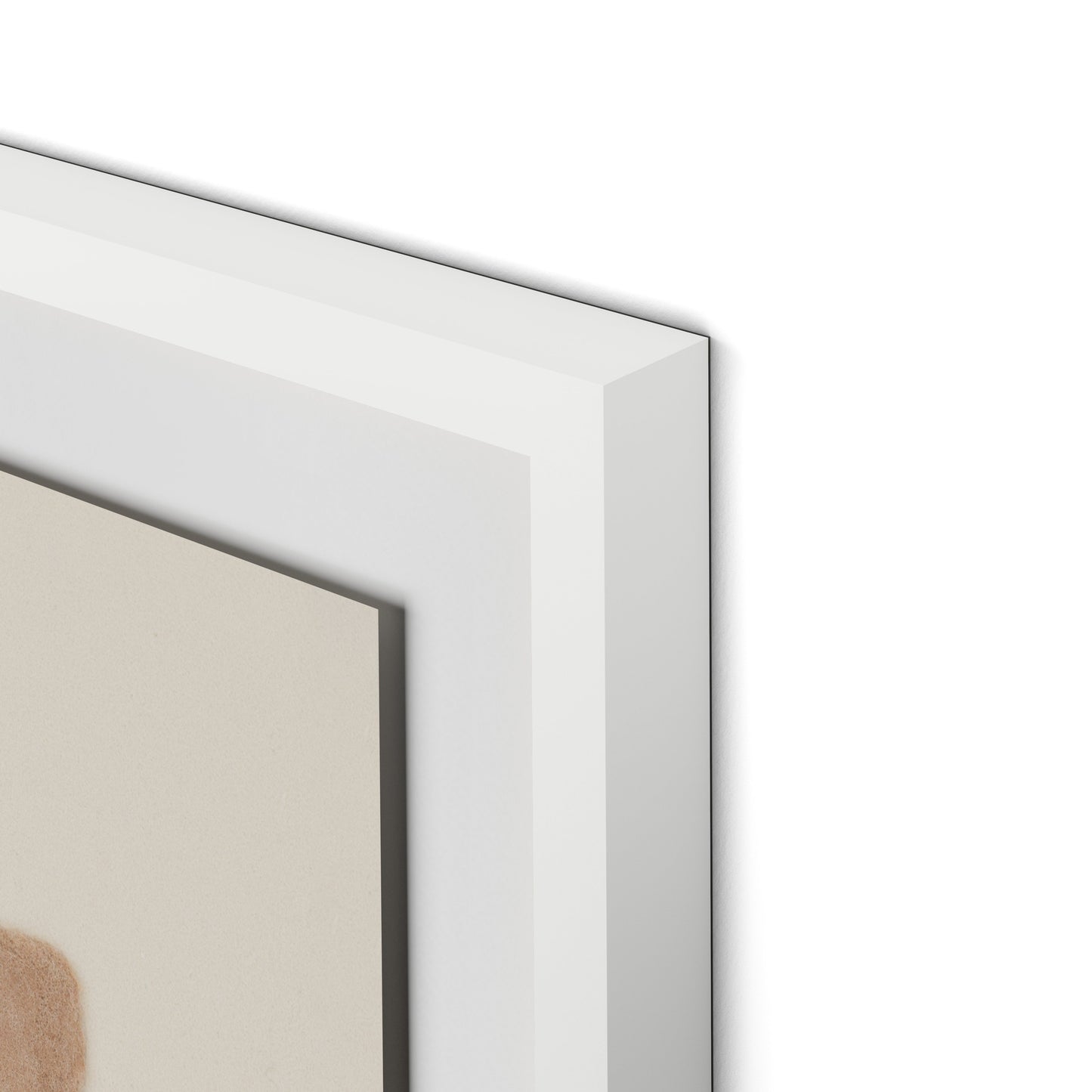 Petal and Water Green Abstract Framed Paper / 24 x 32 in / White