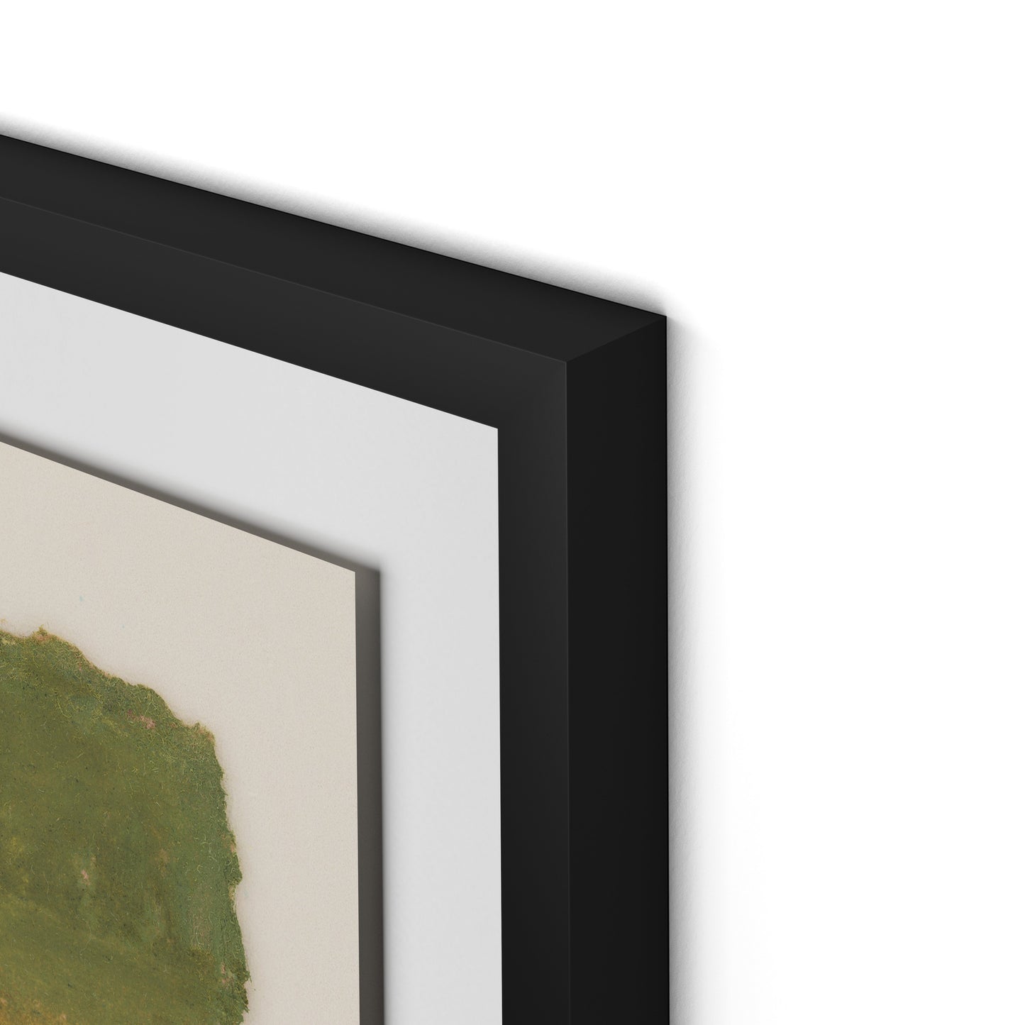 Morning Pink, Night Green Abstract Framed Paper / 24 x 32 in / Black