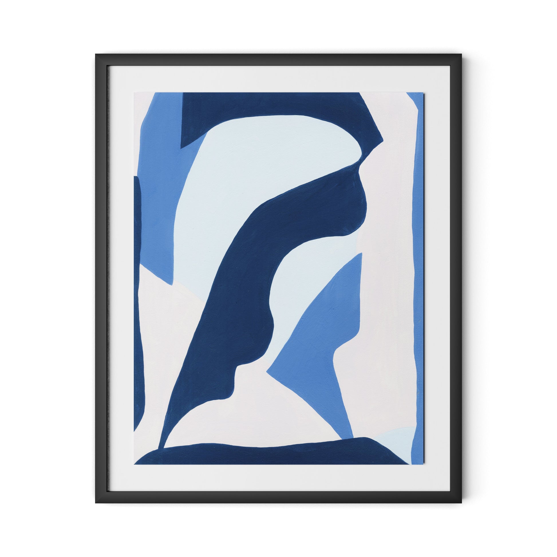 Blue No. 8 Framed Paper / 26 x 32 in / Black