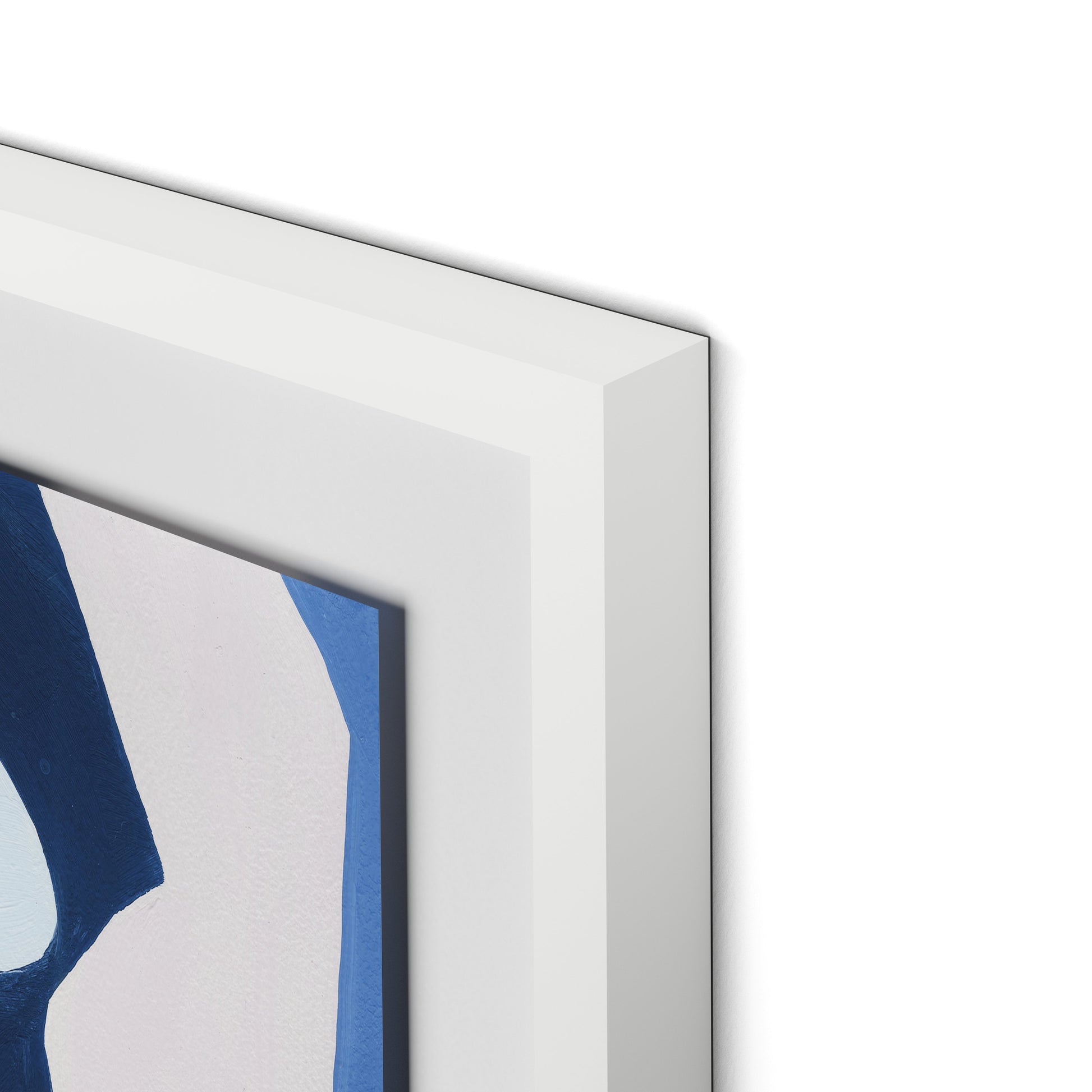 Blue No. 8 Framed Paper / 26 x 32 in / White