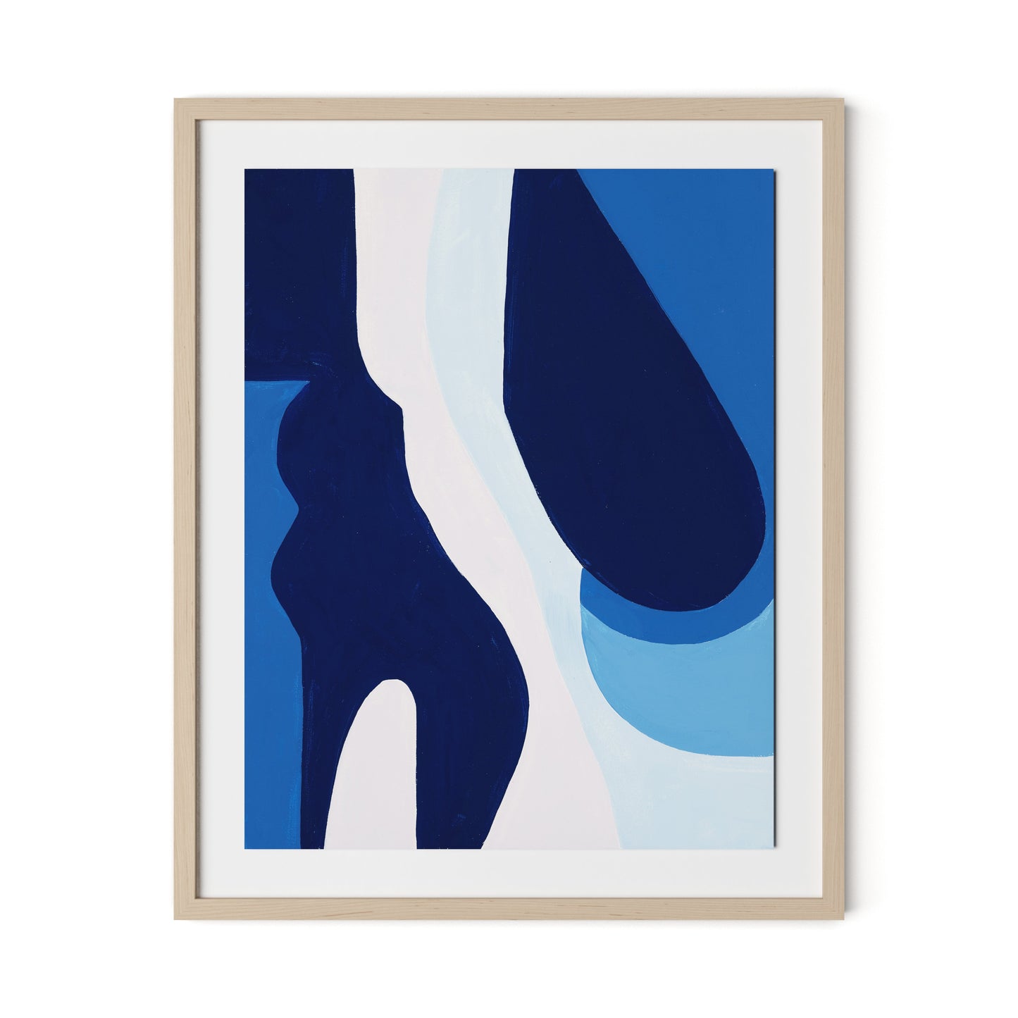 Blue No. 6 Framed Paper / 26 x 32 in / Natural Maple