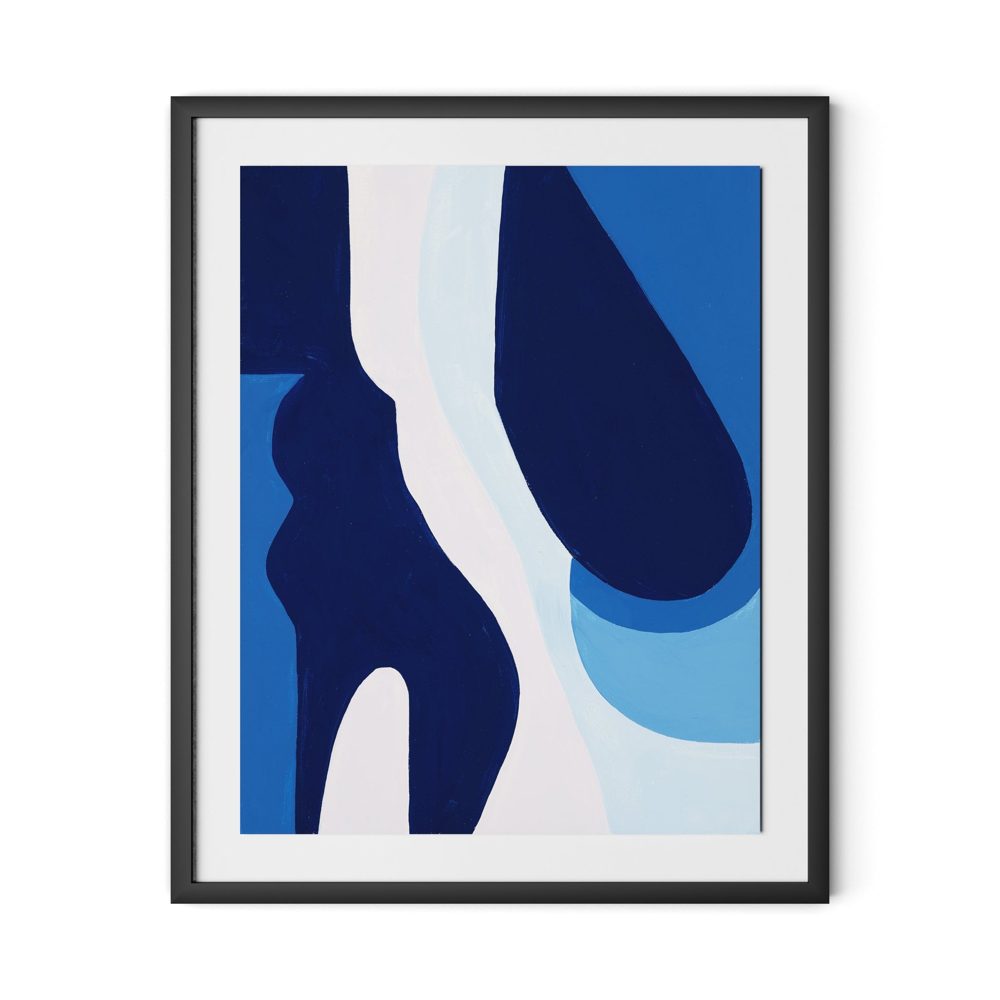 Blue No. 6 Framed Paper / 26 x 32 in / Black