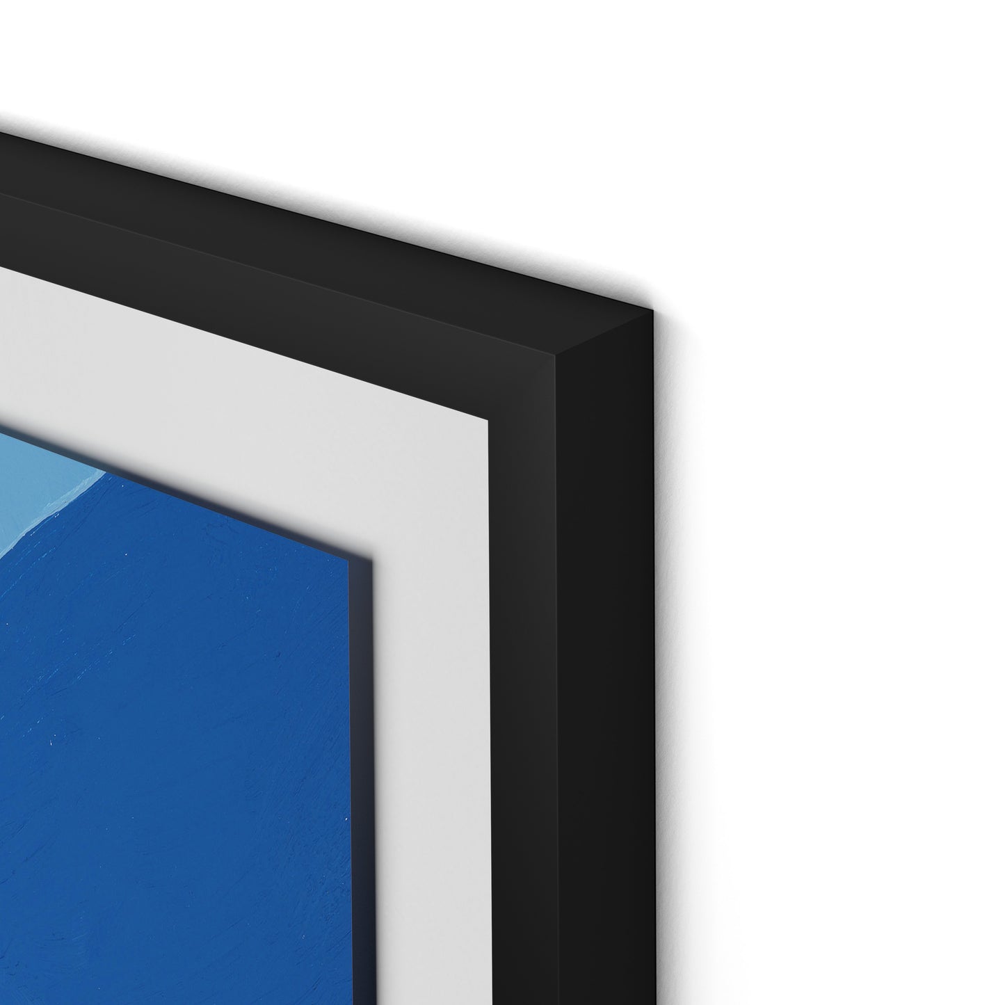 Blue No. 7 Framed Paper / 26 x 32 in / Black