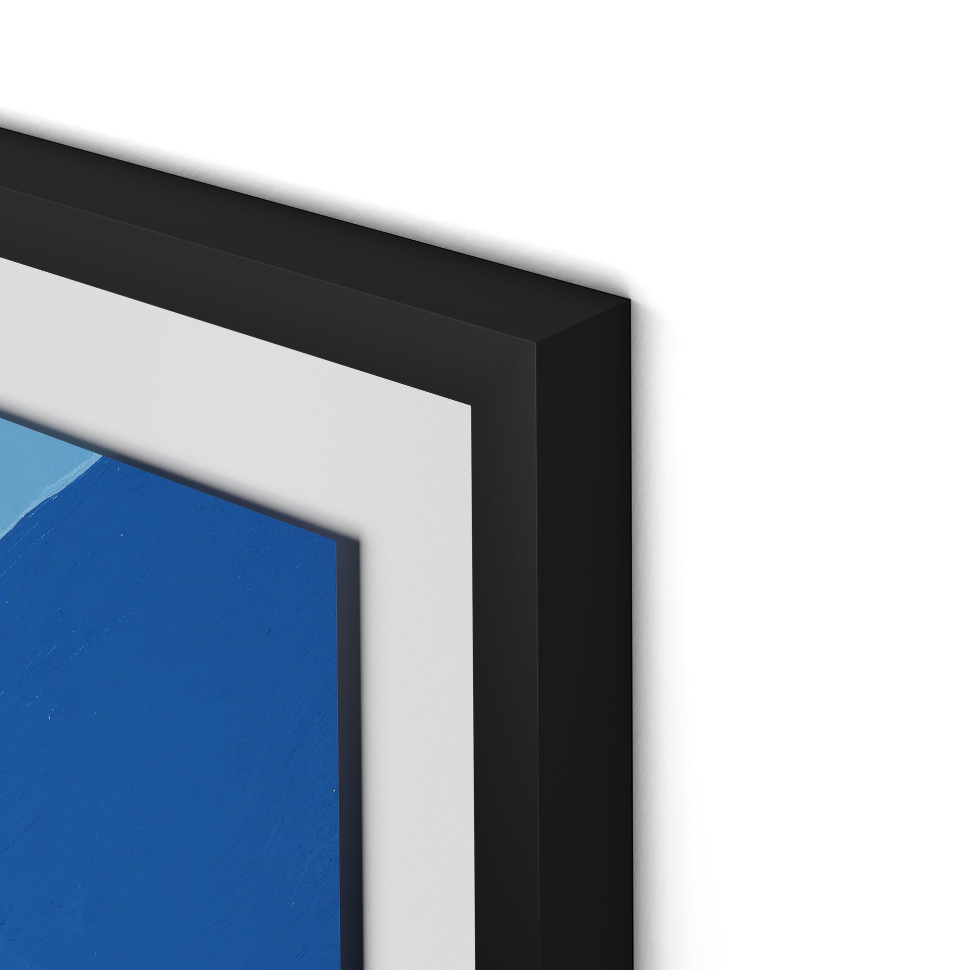 Blue No. 7 Framed Paper / 26 x 32 in / Black