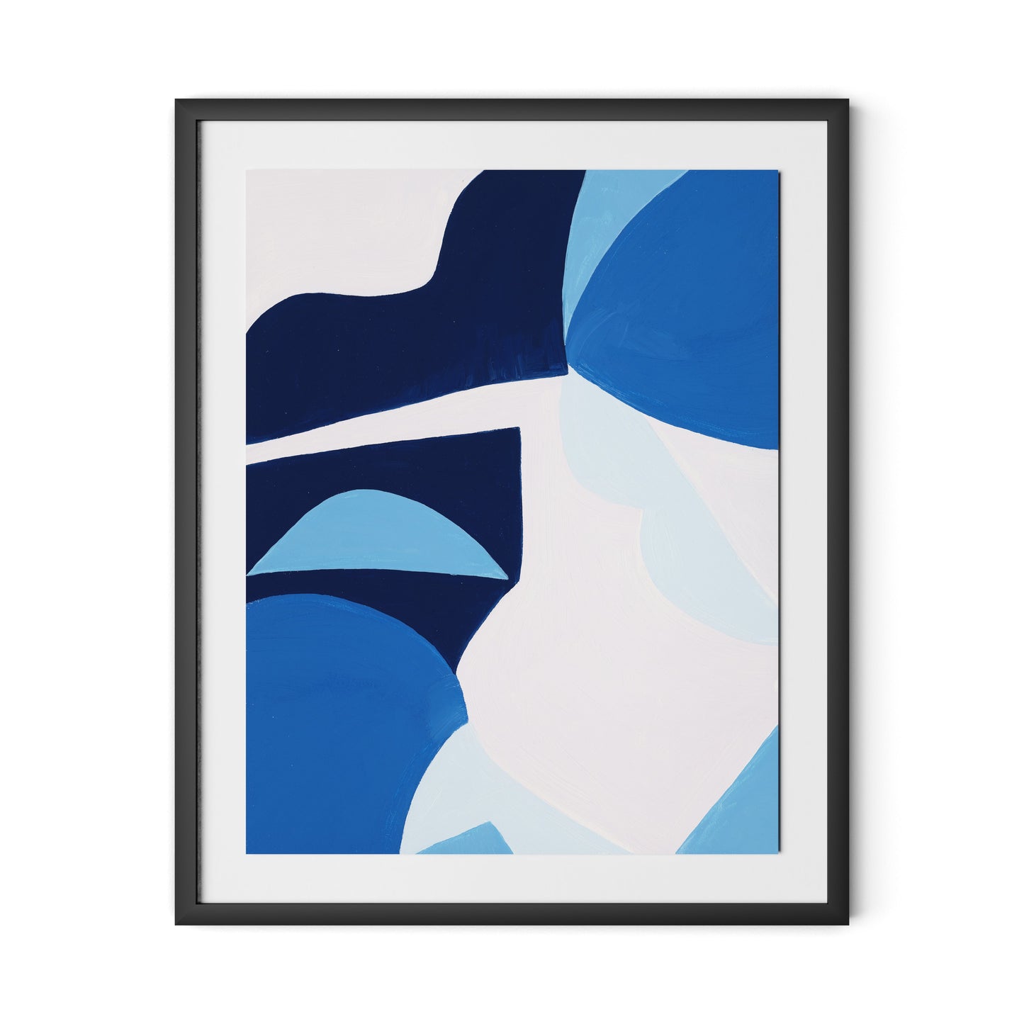 Blue No. 7 Framed Paper / 26 x 32 in / Black