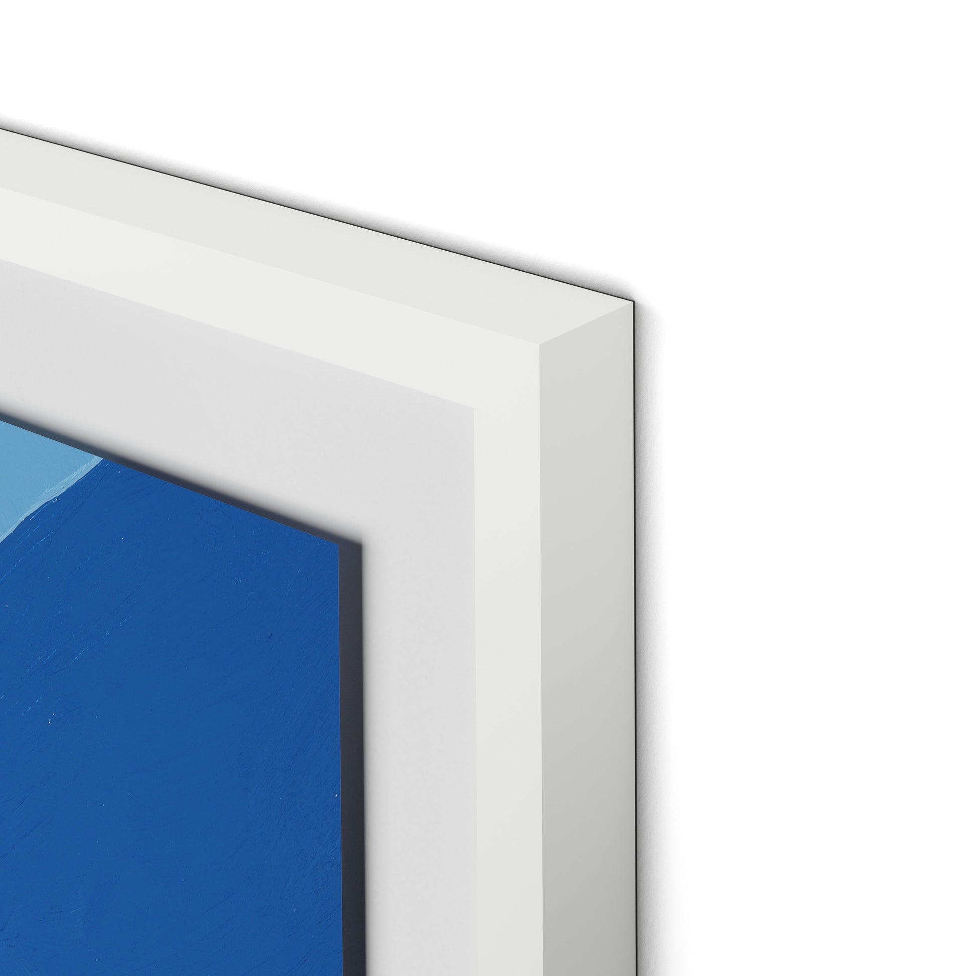 Blue No. 7 Framed Paper / 26 x 32 in / White