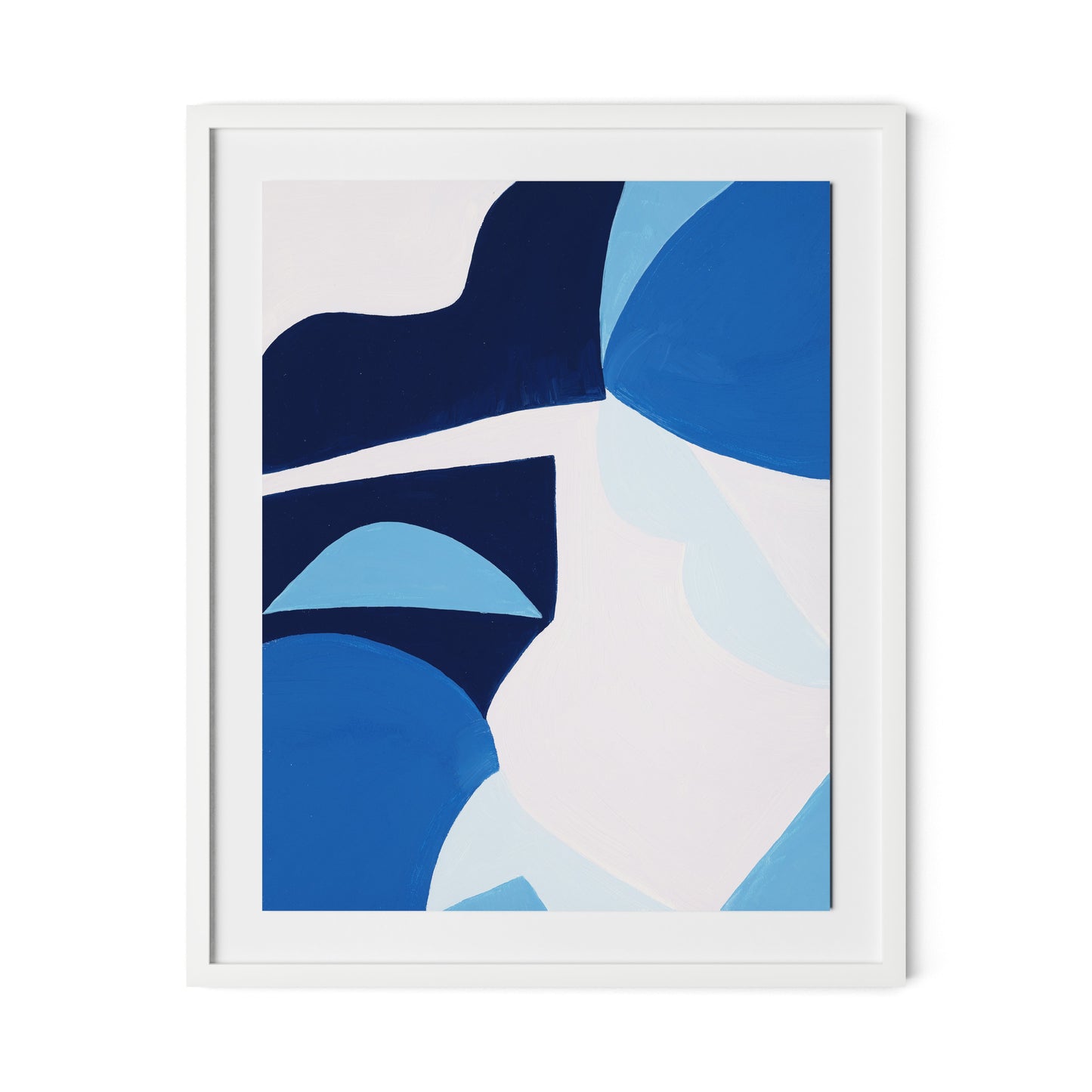 Blue No. 7 Framed Paper / 26 x 32 in / White