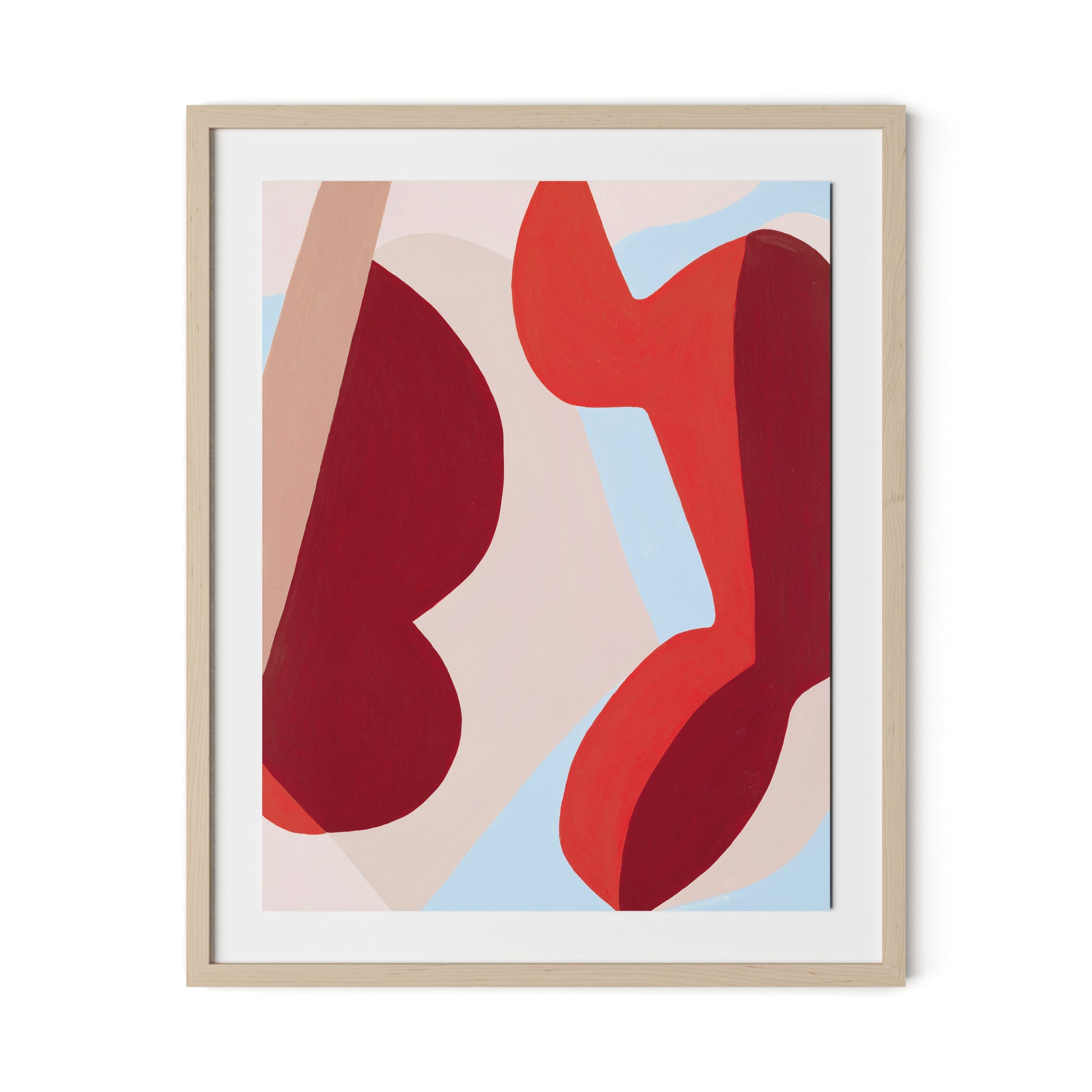 Red No. 1 Framed Paper / 26 x 32 in / Natural Maple