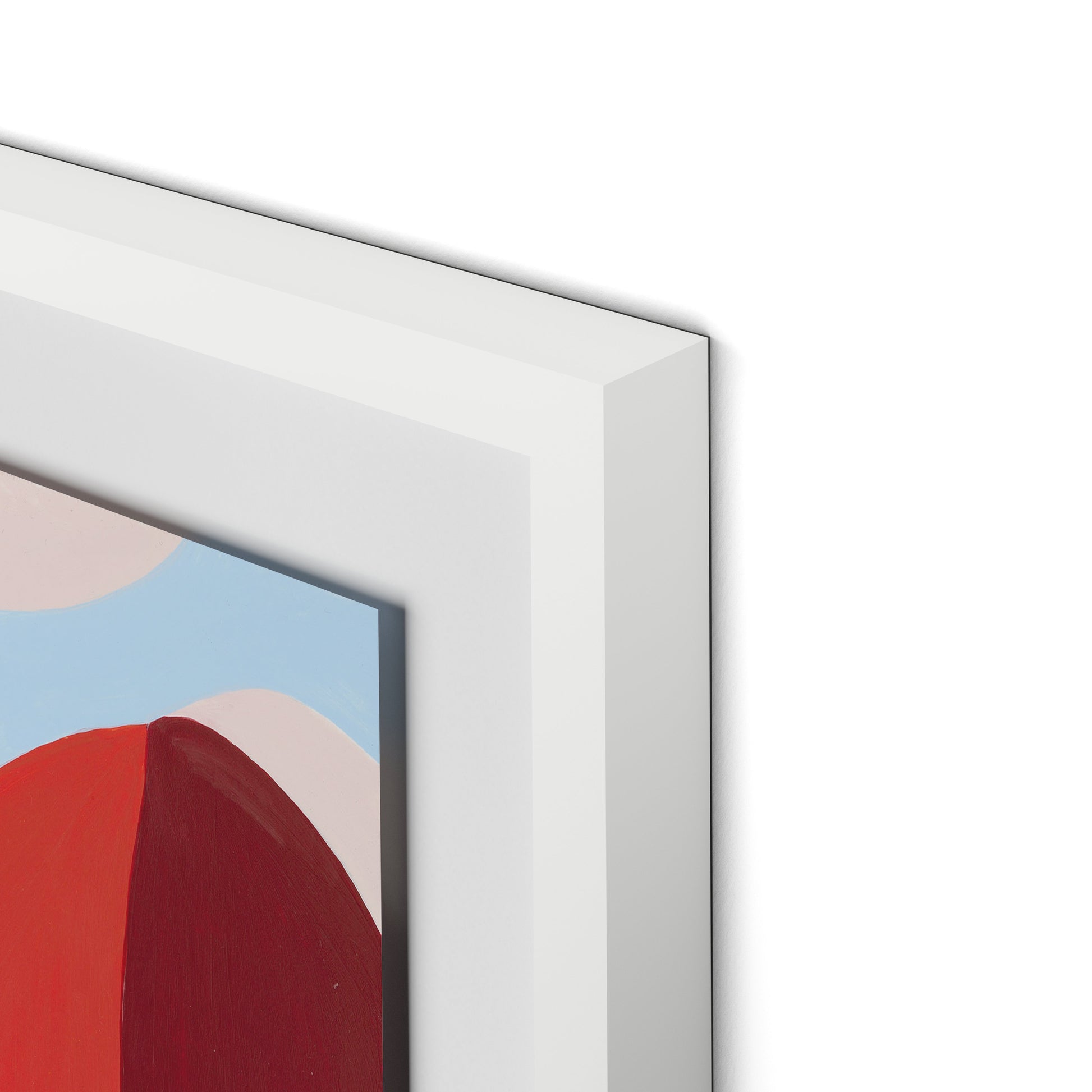 Red No. 1 Framed Paper / 26 x 32 in / White