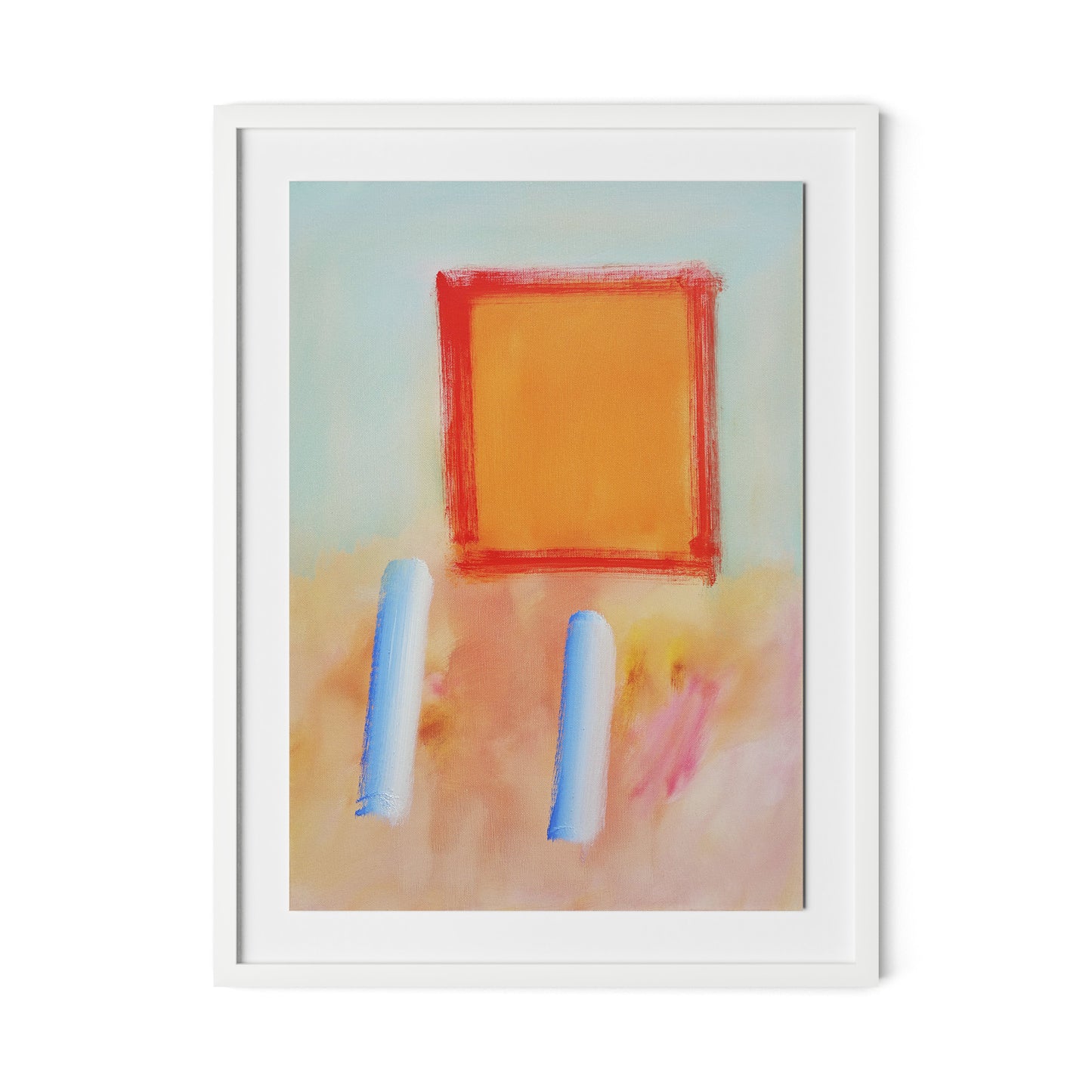 Figures in a Souk B Framed Paper / 24 x 32 in / White