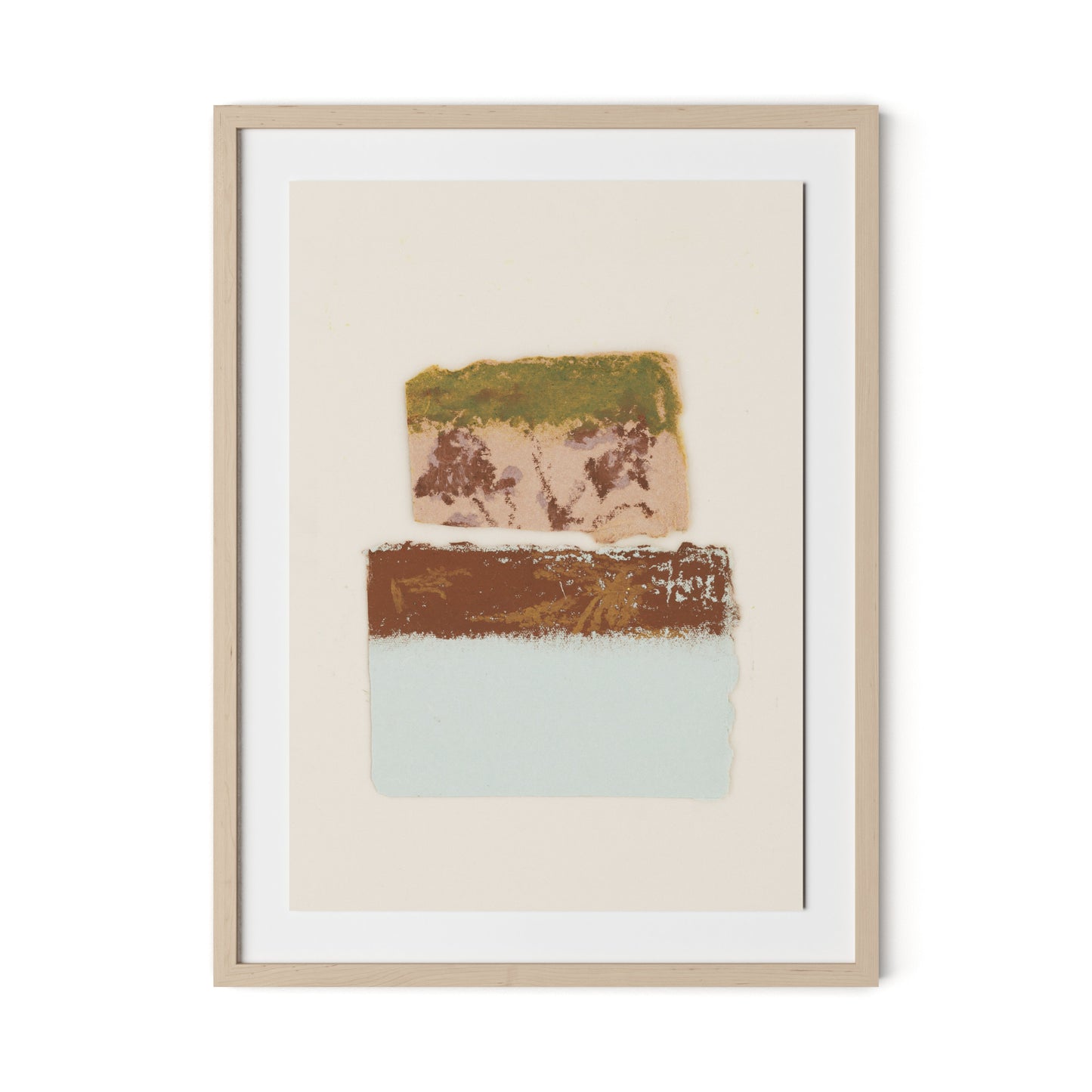 Pink Alpine Flax Framed Paper / 24 x 32 in / Natural Maple