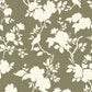 Image of Camellia Bloom in Olive Wallpaper