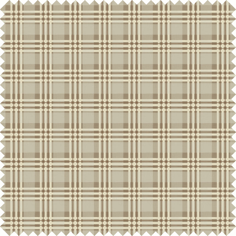 Cedar Plaid Fabric in Mushroom color