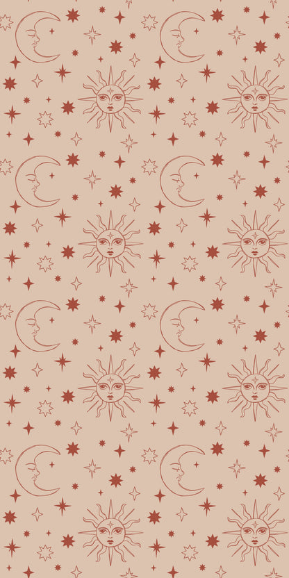 Image of Celestial Skies in Blush Wallpaper