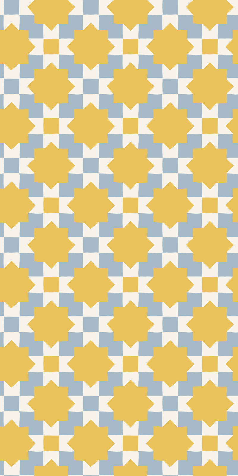 Checkerboard Geo in Powder/Sunflower color