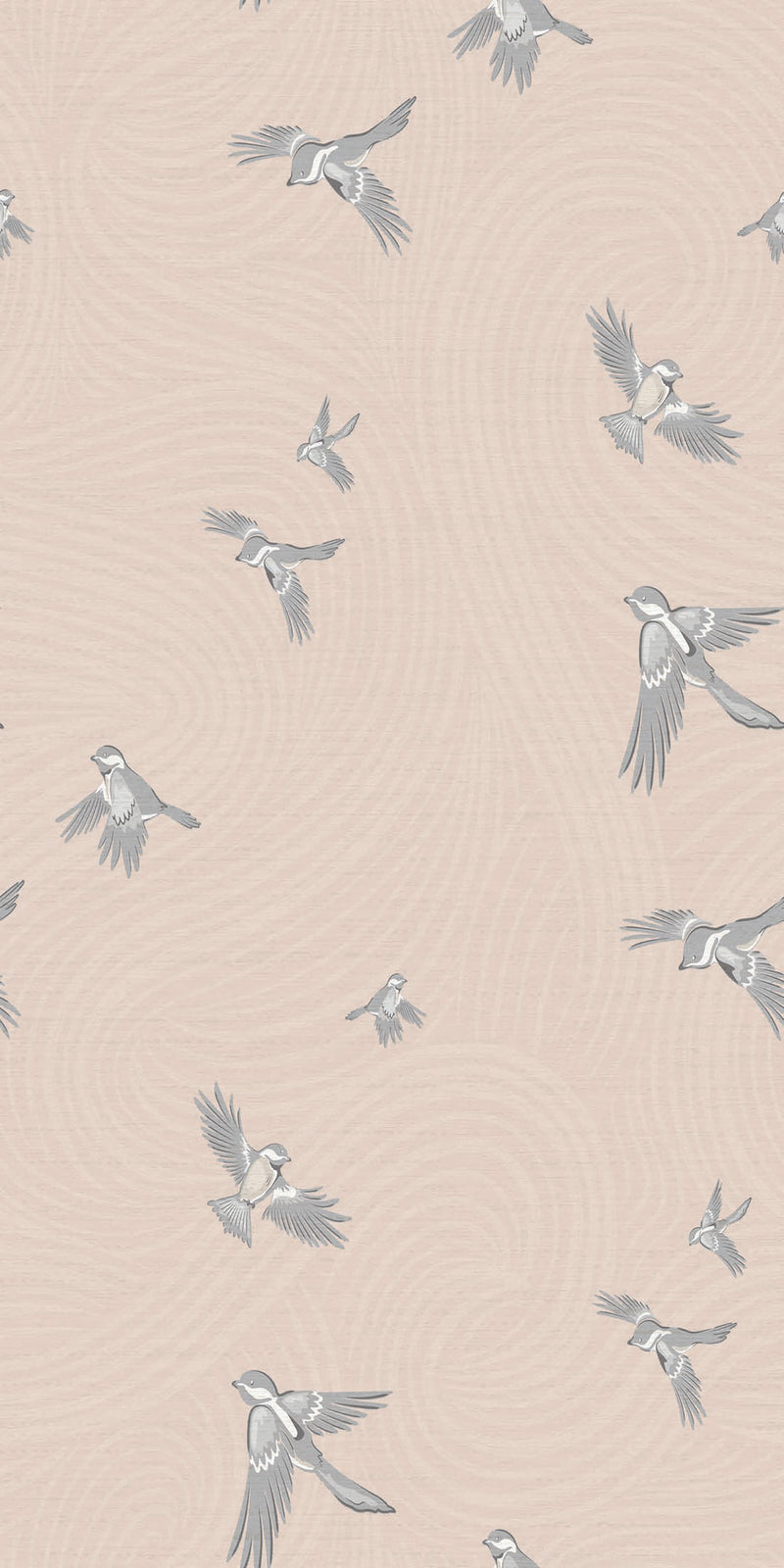 Chickadee Birds in Blush color