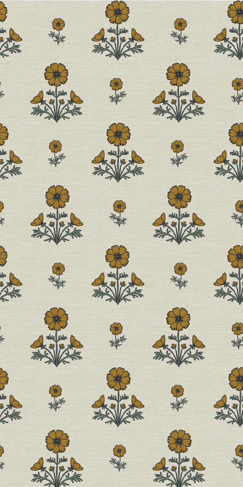 Cosmo Block Print in Mustard/Light Tan color