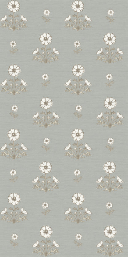 Image of Cosmo Block Print in White/Blue/Gray Wallpaper