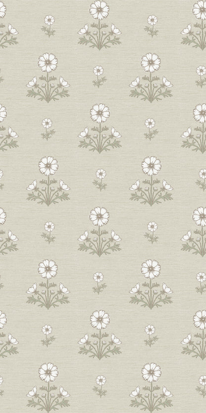 Image of Cosmo Block Print in White/Light Tan Wallpaper