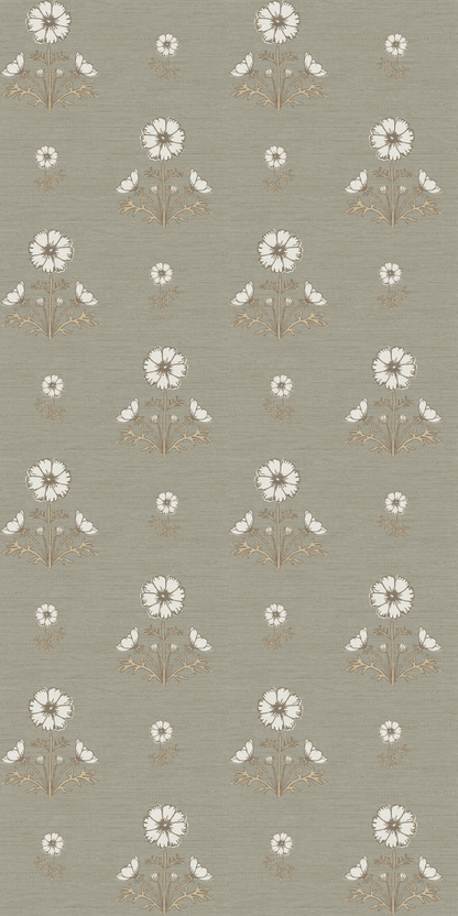 Image of Cosmo Block Print in White/Sage Wallpaper