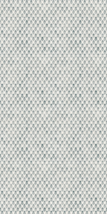 Image of Cottage Floral in Denim Wallpaper