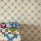 Country Quilt Wallpaper in Tan/Blue