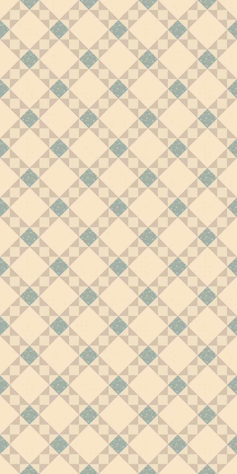 Country Quilt in Tan/Blue color