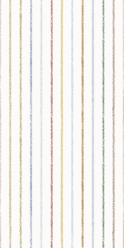 Image of Crayon Stripe Multi in Jewel Wallpaper