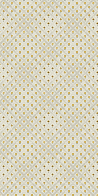 Image of Dahlia in Beige/Mustard Wallpaper