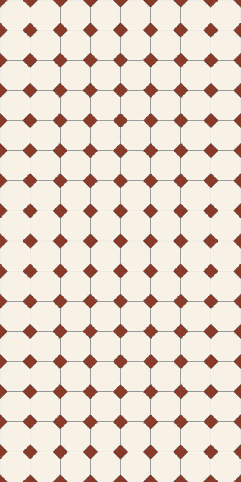 Dual Grid Tile Decal in Terracotta/Cream color
