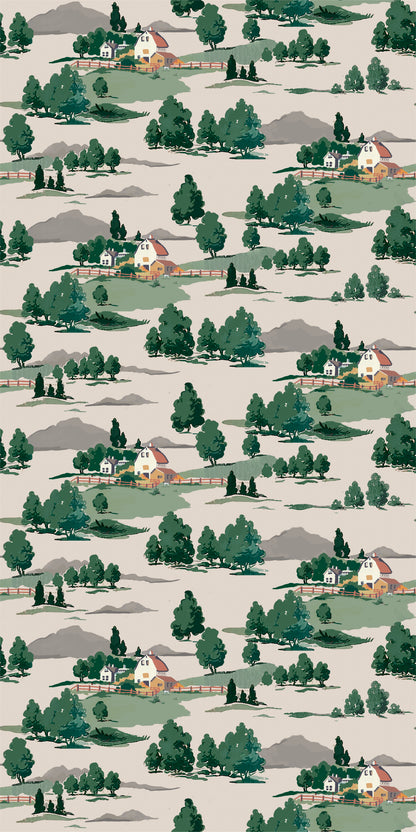 Image of Farm Toile in Multi Wallpaper