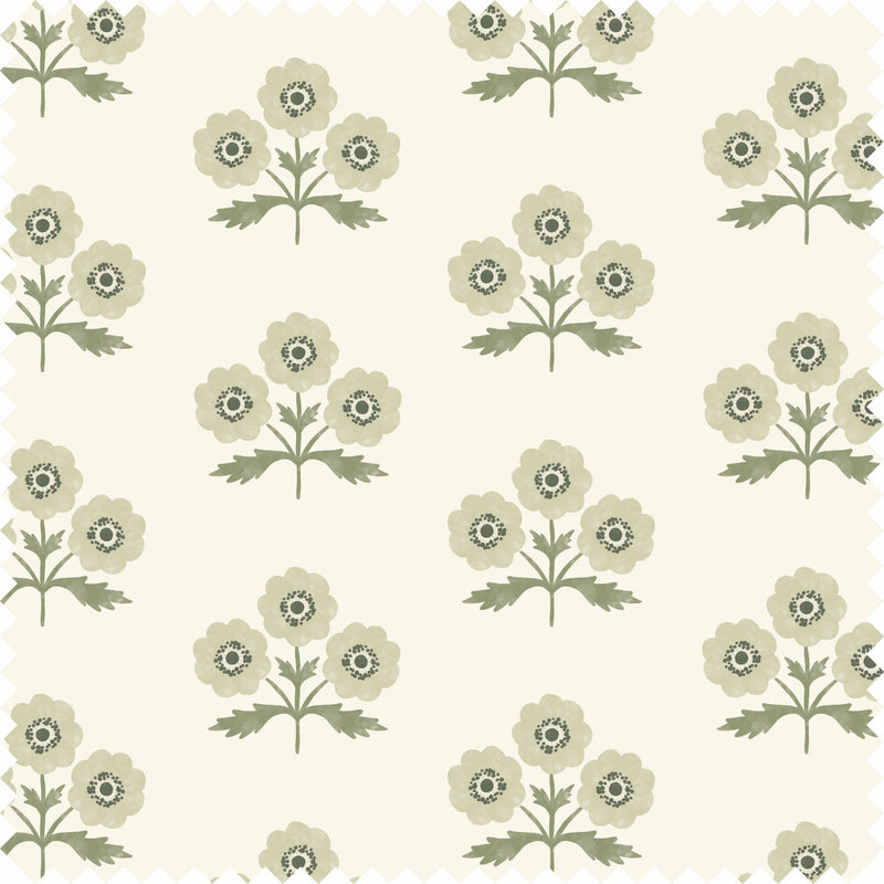 Field Floral Sheer Fabric in Meadow color