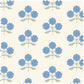 Field Floral Sheer Fabric in Sky Blue